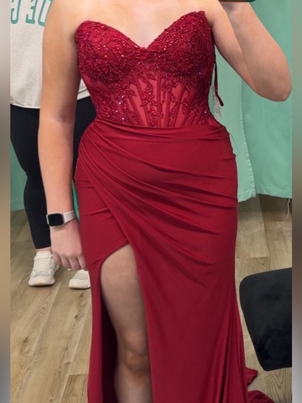 Ashley Lauren Burgundy Gown